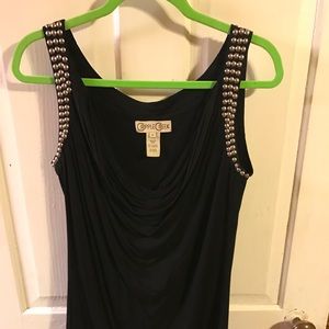 Cripple creek black studded tank size large
